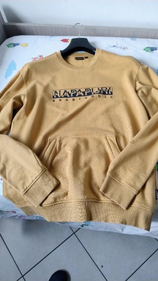 Felpa Napapijri Gialla Taglia L Garzata