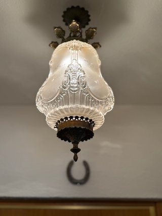 Lámpara colgante vintage cristal y metal