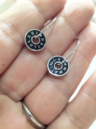Pendientes Bimba y Lola Aro Negro y Plata