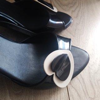 Sapatos Melissa Pretos Coração Tamanho 40