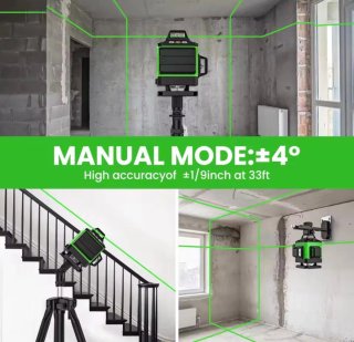 Nivel Láser 360° Líneas Verdes + Trípode