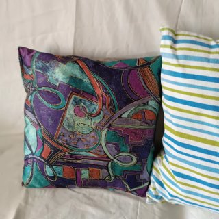 3 Cojines Decorativos Estampados y Rayas