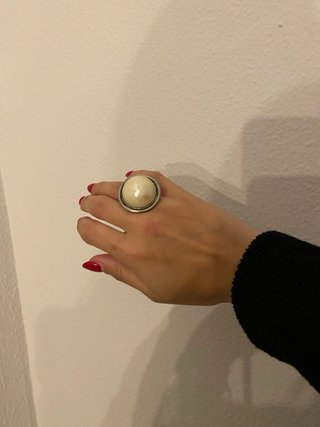 Anillo grande Plata Nácar Talla 9