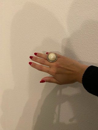 Anillo grande Plata Nácar Talla 9