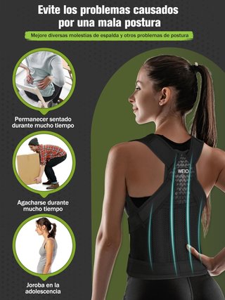 Corrector postura espalda ajustable transpirable