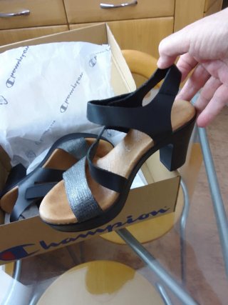 Sandalias negras tacón plataforma talla 36