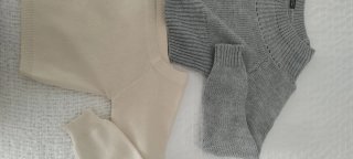Lote 2 jerséis beige y gris