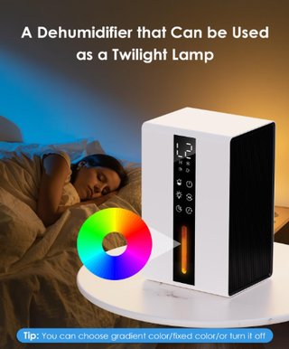 Deshumidificador 1.8L Silencioso RGB Bajo Consumo