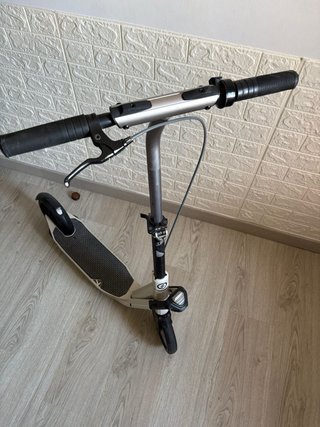 Patinete plegable blanco y negro