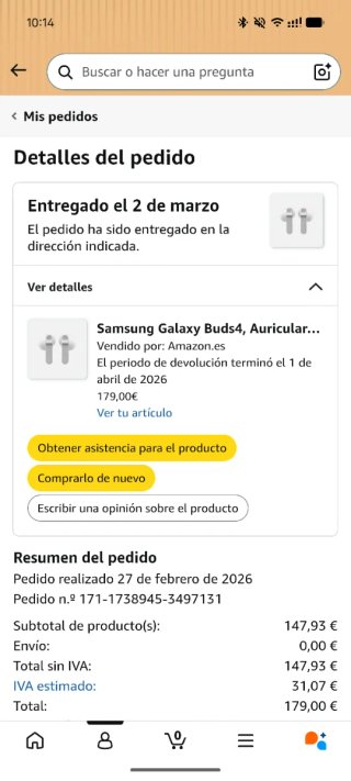 Auriculares Samsung Buds 4 Plata/Blanco