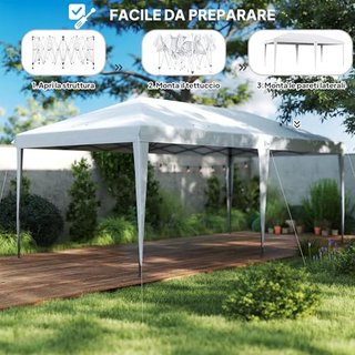 Gazebo Pieghevole 6x3 Pop Up con Altezza Regolabil