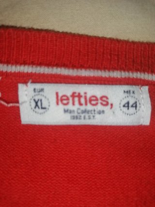 Jersey Lefties Rojo Manga Larga Talla XL