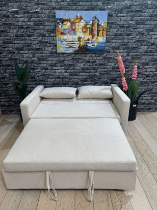 Sofá Cama Beige 138cm Tela