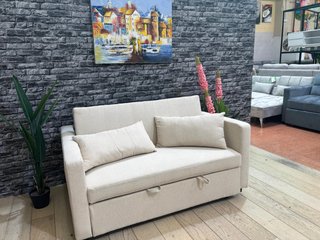 Sofá Cama Beige 138cm Tela