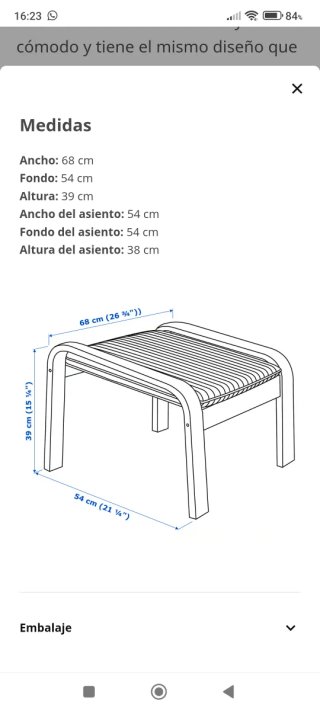 Reposapiés de madera y tela