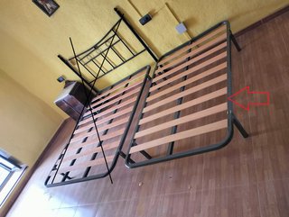 Somier metálico con láminas de madera