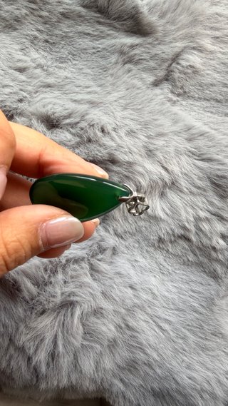 Colgante Jade Verde Natural Lágrima