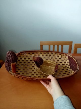 Cestini intrecciati a mano a forma anatra