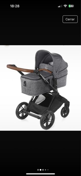 Conjunto Carro Bebé Gris y Rosa