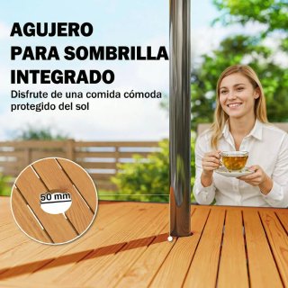 Mesa extensible madera y meta