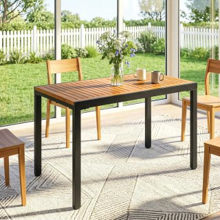 Mesa extensible madera y meta