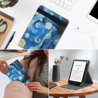 Custodia universale in pelle con supporto pieghevole per Kindle