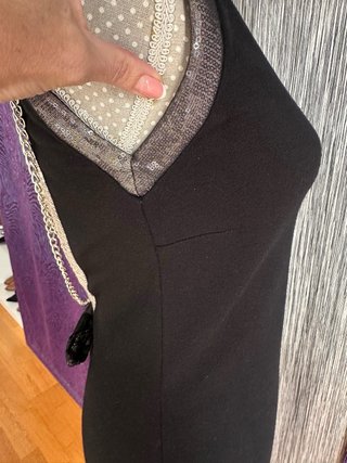 Vestido Negro Espalda Abierta Talla M