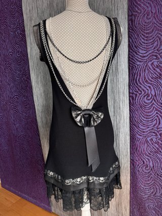 Vestido Negro Espalda Abierta Talla M