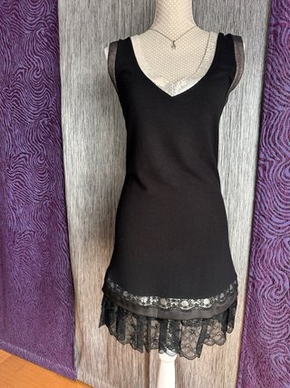 Vestido Negro Espalda Abierta Talla M
