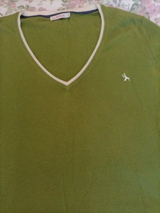 Jersey LLOYD'S verde con cuello pico