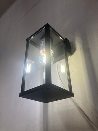 Lampada parete quadrata alluminio/vetro IP54