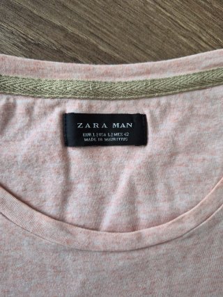 T-shirt rosa con ricami Zara Man L