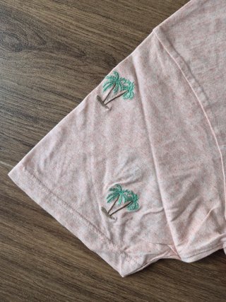 T-shirt rosa con ricami Zara Man L