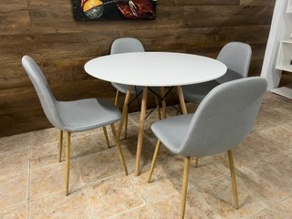 Set da Pranzo Nordico: Tavolo + 4 Sedie Imbottito