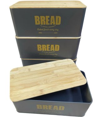 Portapane in metallo e legno