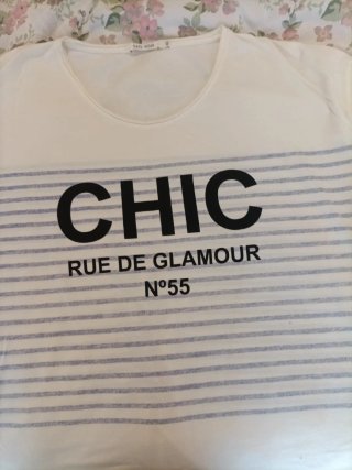 Camiseta CHIC rayas azul y blanco