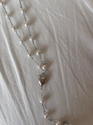 Collar Corazón Perlas Plata