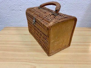 Cesta mimbre vintage tapa asa
