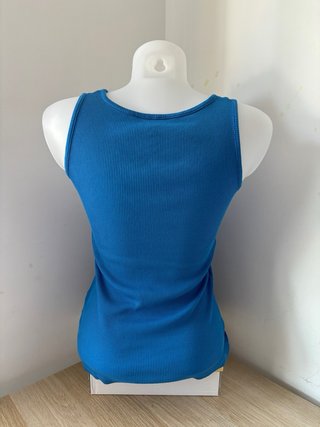 Top sin mangas Adidas azul mujer