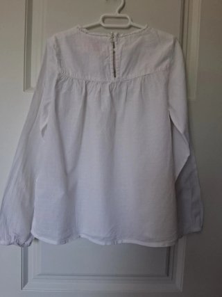 Blusa niña manga larga blanca 5-6 años