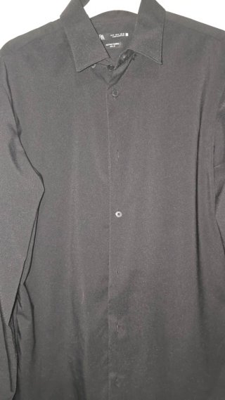 Camisa Zara Slim Fit Negra Hombre