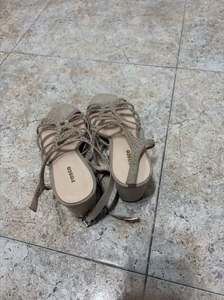 Sandalias Fosco Beige/Oro Talla 39