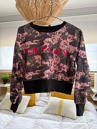 Sudadera Replay Camuflaje Rosa