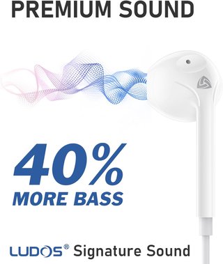 Ludos auriculares cable micrófono graves potentes