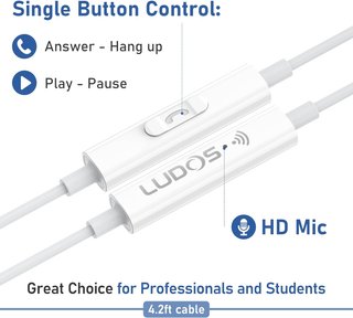 Ludos auriculares cable micrófono graves potentes