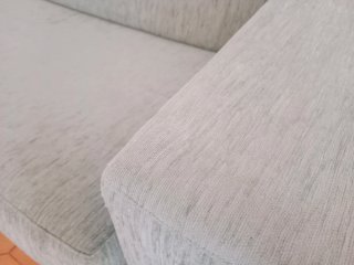 Sofá chaise longue tela beige/verde