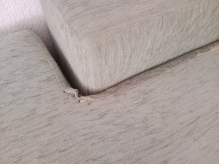 Sofá chaise longue tela beige/verde