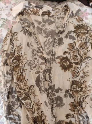 Blusa Cortefiel Estampada Flores Talla 46
