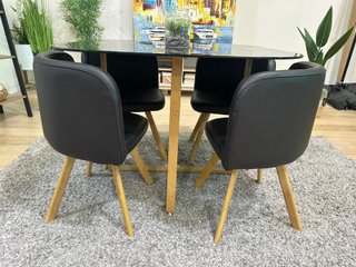 Mesa de cristal templado + 4 sillas