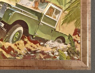 Cuadro Land Rover ● Madera oro 46 x 34 cm